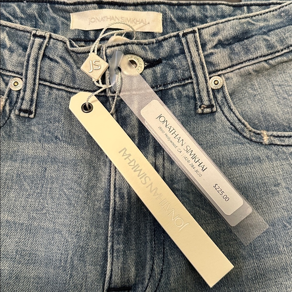 Jonathan Simkhai Jensen Darted Denim Blasted Jeans 25 29 Orig $225 New 90s Style - Picture 3 of 6